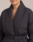 Belted V-Neck Puffer Jacket close-up detail