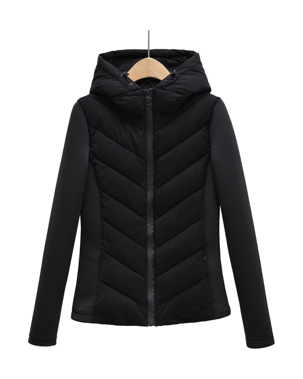 Hooded Chevron Quilted Jacket product photo