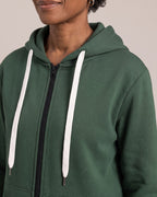 Longline Zip-Up Fleece Hoodie close-up detail
