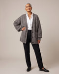 Fluffy Oversized Knit Cardigan worn by a model