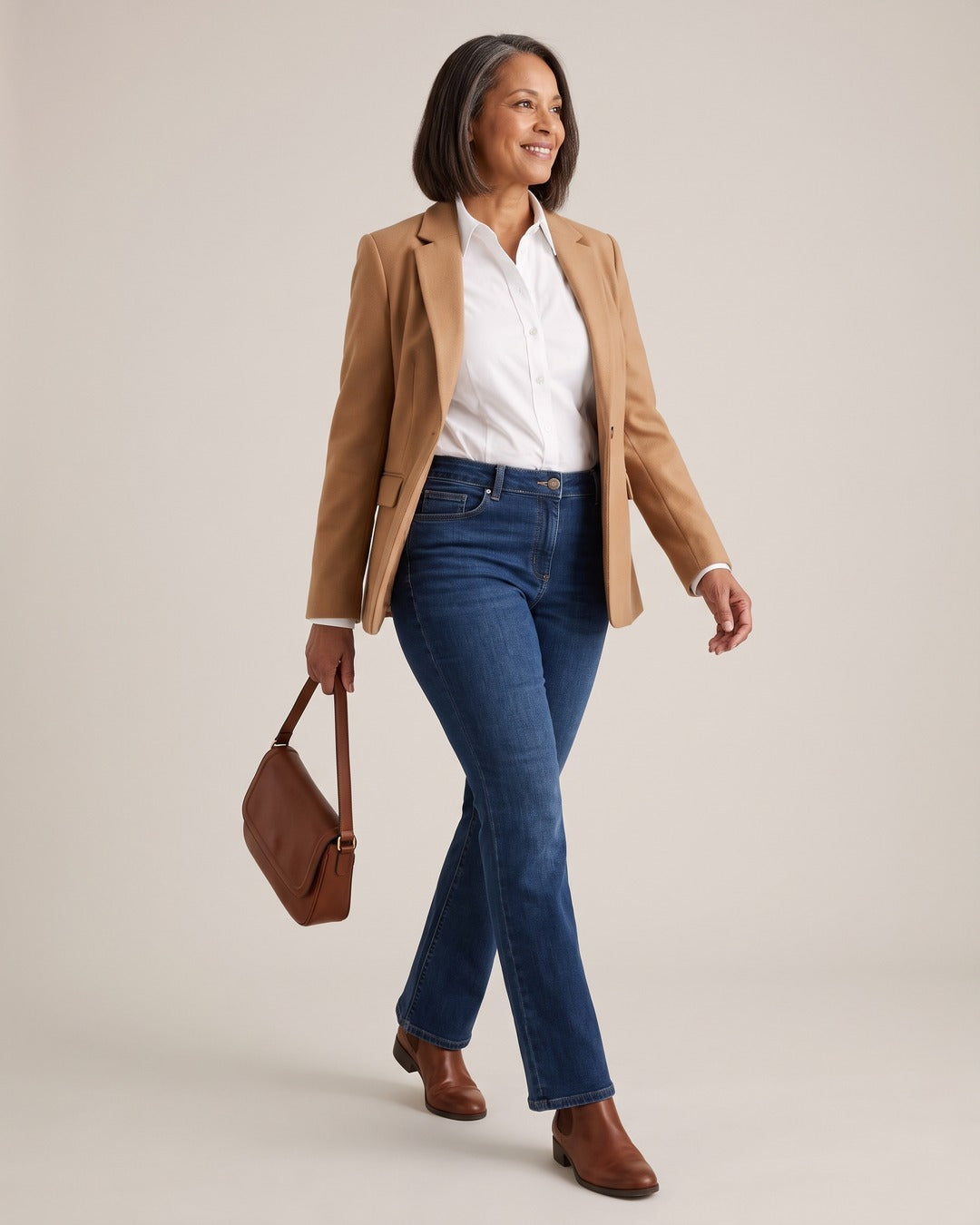 Stretch Bootcut Jeans worn by a model