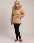 Faux-Fur Collar Parka worn by a model
