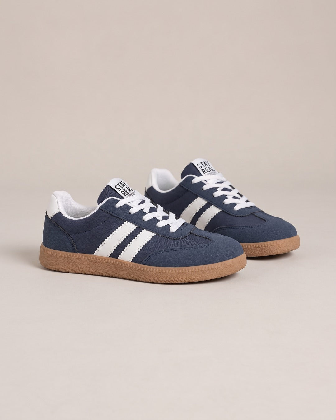 Striped Suede-Look Trainer in Navy, product photo
