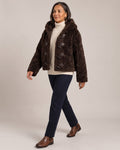 Hooded Teddy Toggle Jacket worn by a model