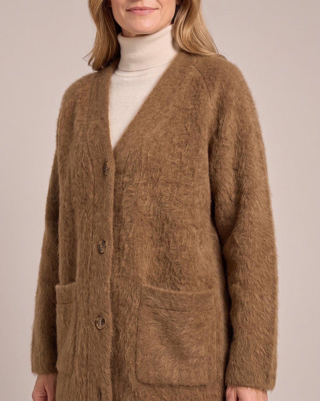 Vintage V-Neck Wool-Look Jacket close-up detail
