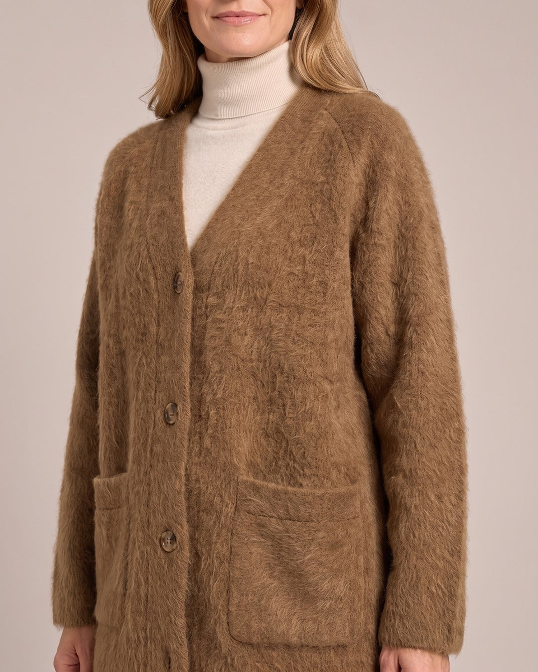 Vintage V-Neck Wool-Look Jacket close-up detail