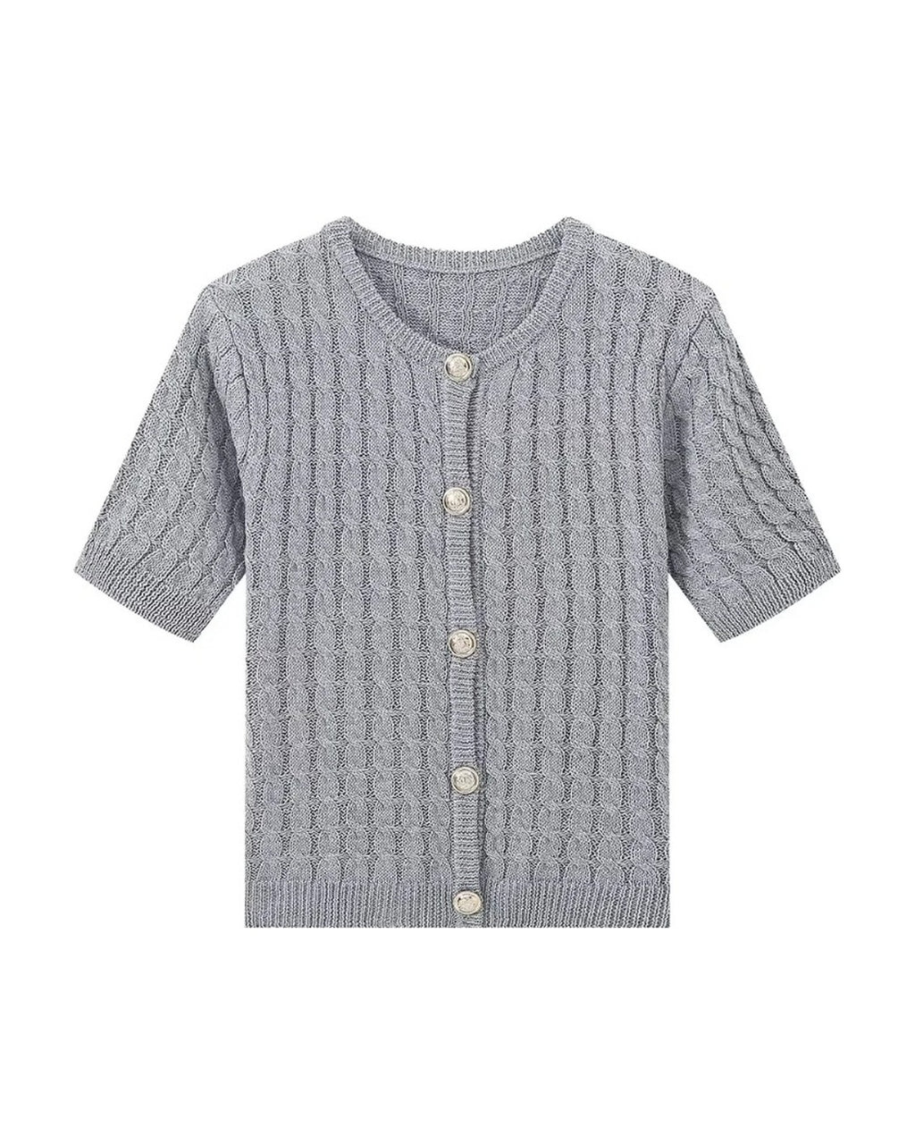 Cable-Knit Short-Sleeve Cardigan product photo