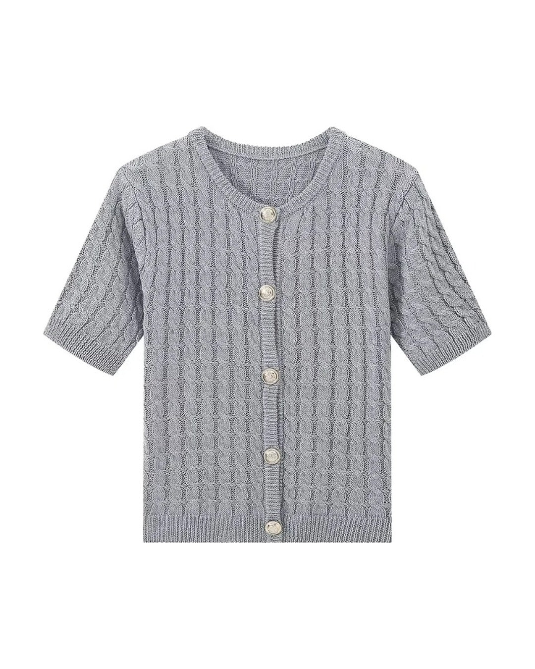 Cable-Knit Short-Sleeve Cardigan product photo
