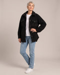 Oversized Teddy Coat worn by a model