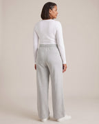 Drawstring Wide-Leg Trousers worn by a model, back view