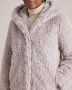 Hooded Faux Fur Jacket close-up detail
