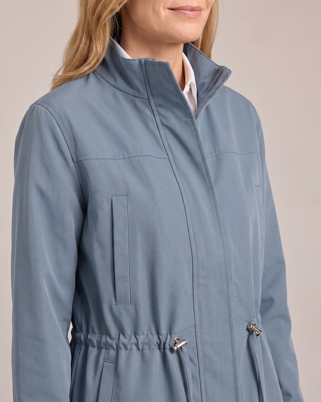 Drawstring Waist Utility Jacket close-up detail