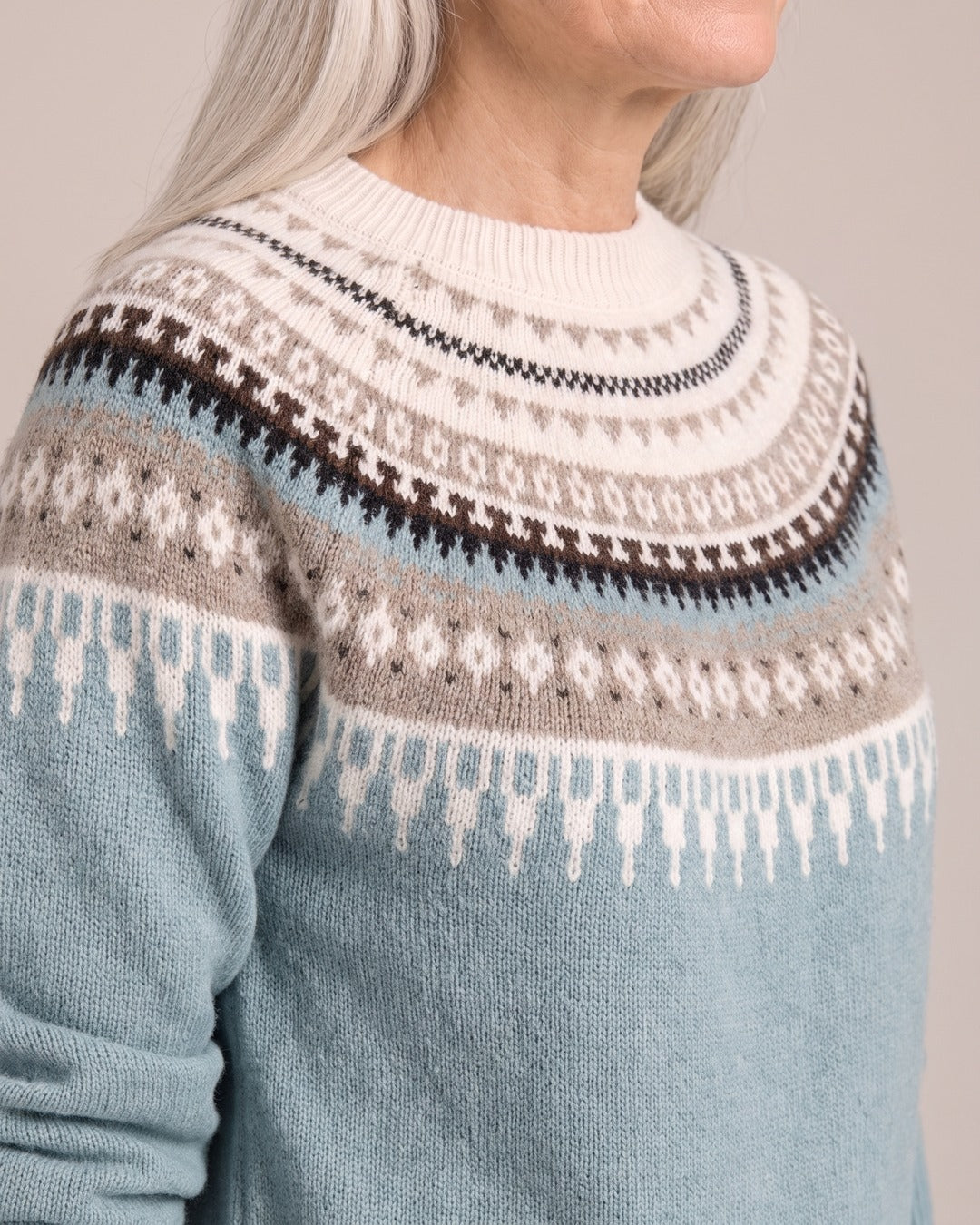 Fair Isle Crew-Neck Jumper close-up detail