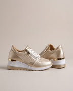 Metallic Side-Zip Wedge Trainer in Gold, product photo
