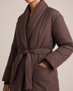 Shawl-Collar Wrap Puffer Jacket close-up detail