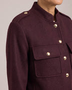Military Cropped Jacket with Gold Buttons close-up detail